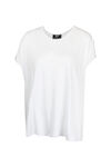 Cap Sleeve with Tab T-Shirt, White, original image number 0