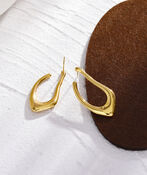TARAJI Abstract Shaped Hoop Earrings, Gold, original image number 3