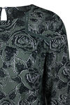 Floral Blouse with Lace Detail, Green, original image number 2