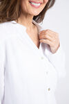 Long Sleeve Button Down Tunic, White, original image number 2