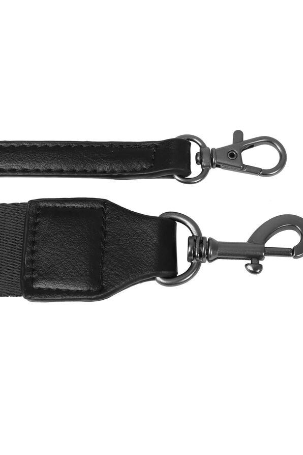 Vegan Leather Crossbody Bag, Black, original image number 4