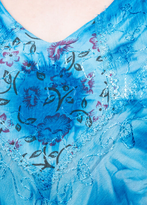 Sleeveless Tie-Dye Umbrella Dress, Blue, original
