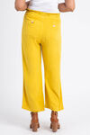 Linen-Blend Paper Bag Pant, Yellow, original image number 2