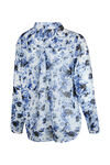 Floral Chiffon Blouse with Hidden Button Front, Navy, original image number 1