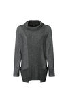 Sequins Dusted Turtle Neck Sweater, Charcoal, original image number 0