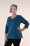 Bamboo A-Line top with Grommets, Teal, original image number 0