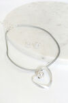 Pearl Heart Necklace Set , Silver, original image number 1