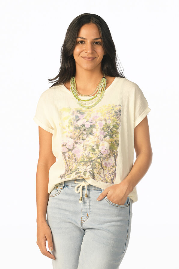  Floral Portrait Luxe Tee, Ivory, original image number 0