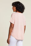 Stripe Ladder Stitch T-Shirt, Coral, original image number 1