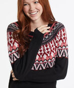 Autumn FairIsle Intarsia Yarn-Knit Sweater, Red, original image number 2