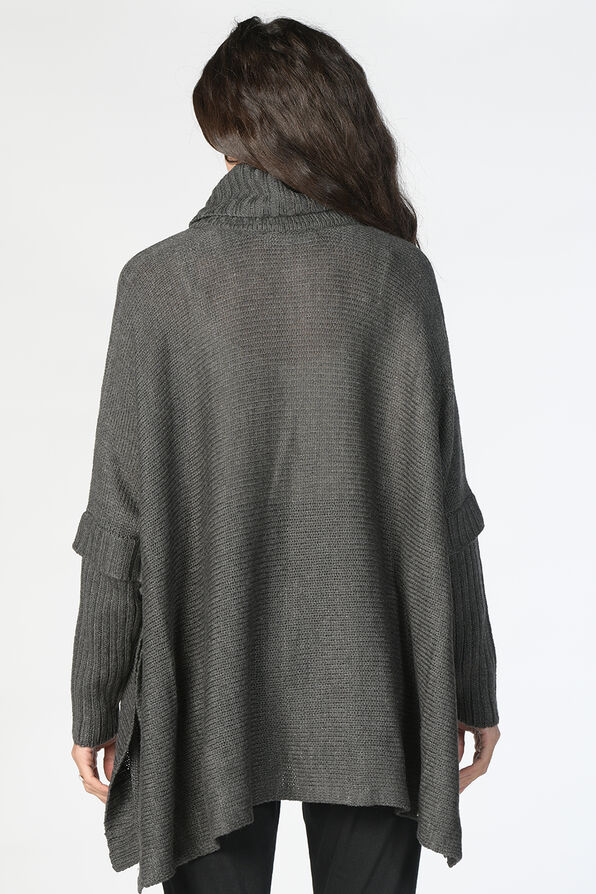 Stella Poncho Sweater, Grey, original image number 2