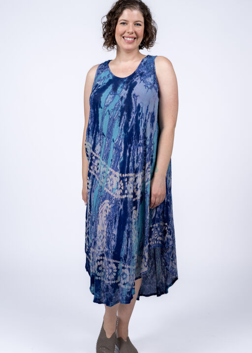Sleeveless Midi Tie-Dye Dress, Lavender, original