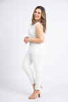 Studded Pointelle Knit Sleeveless Top, White, original image number 1