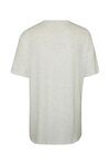 Short Sleeve Ribbed Knit V-Neck Shirt, Ivory, original image number 1