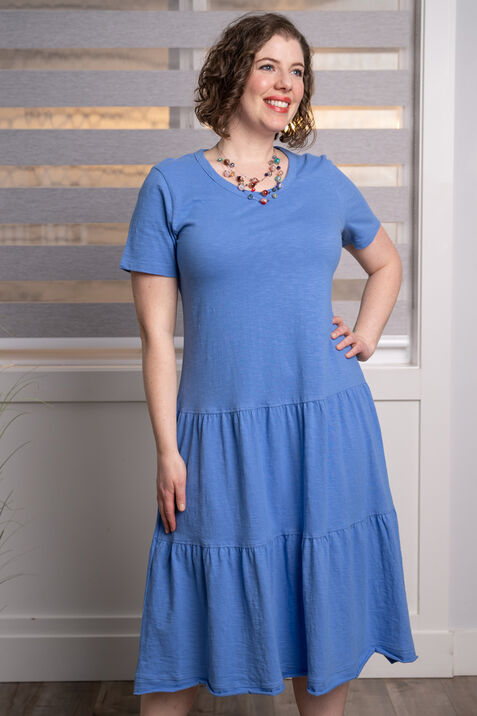 Tiered Midi T-Shirt Dress, Blue, original