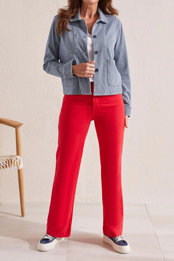 Front Fly Wide-Leg Pant, Red, original image number 3