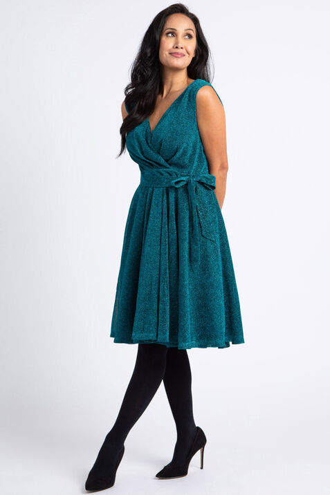 Knee Length Metallic Dress, Emerald, original