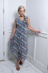 Mesh Dress with Lining, Blue, original image number 1