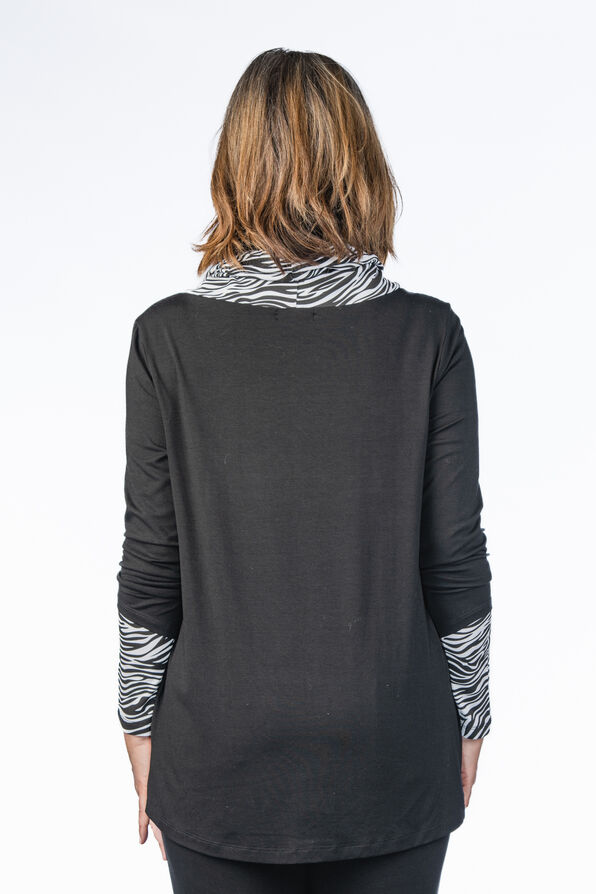 Zebra Athleisure Sweater , Black, original image number 1