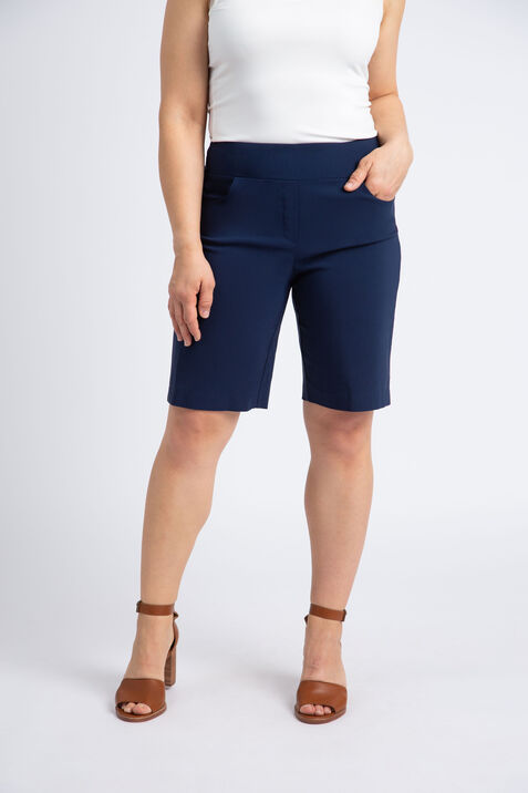 Ponte Knit Bermuda Shorts, Navy, original