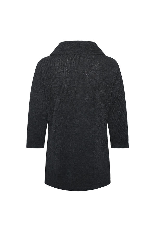 Zaina Split Neck Sweater, Black, original image number 1