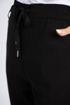 Drawstring Cropped Trousers, Black, original image number 3