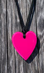 Handcrafted Resin Small Heart Pendant, Fuschia, original image number 1