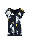 Chiffon V-Neck Shirt with Bling Accent , Black, original image number 0