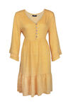 Boho 3/4 Ruffle Sleeve Dress, Yellow, original image number 1