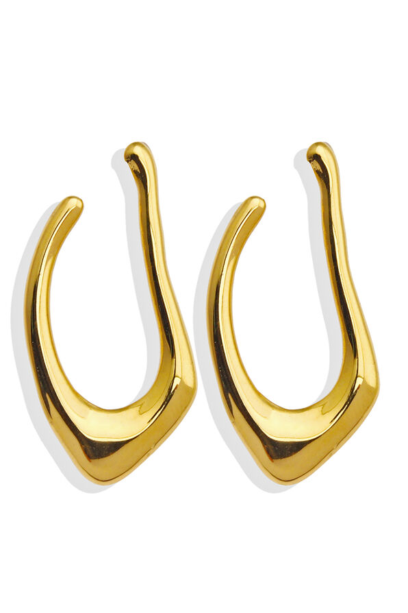 TARAJI Abstract Shaped Hoop Earrings, Gold, original image number 4