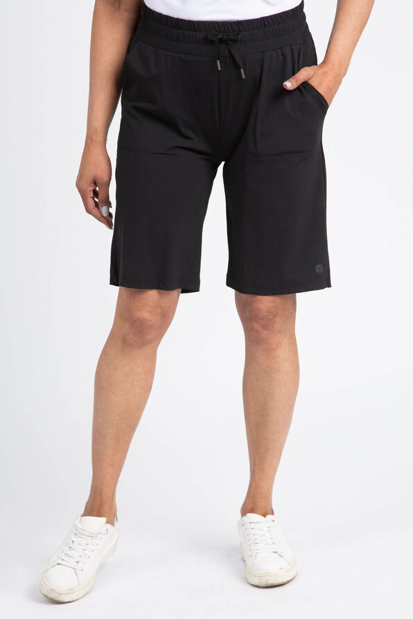 4-Way Stretch Pull-On Golf Shorts, Black, original image number 0