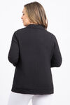 Three Quarter Sleeve Open Front Jacket, Black, original image number 3