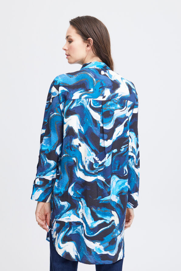 Abstract Tunic Blouse, Blue, original image number 1