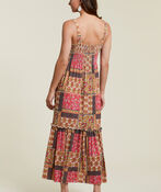 Tiered Patchwork Print Maxi Dress, Multi, original image number 2