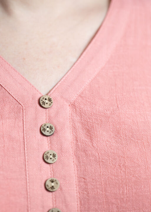Brilliant Button-Up Blouse, Coral, original