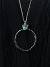 Abalone Hoop Pendant Jewelry Set, Silver, original image number 2