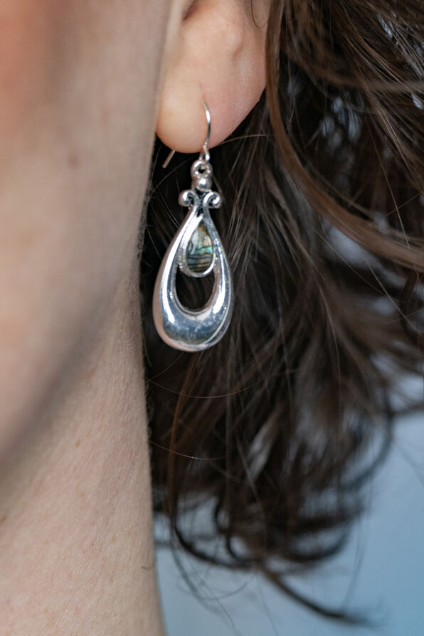 Fancy Teard Earring, Silver, original image number 0