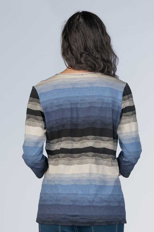 Stripe Knit Shirt, Blue, original image number 1