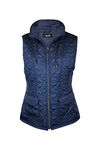 Quilted Heart Vest with Studded Pockets, Navy, original image number 0