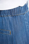 Wide Leg Pull-On Tencel Trousers, Blue, original image number 3