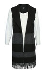 Fringe Tunic Vest, Black, original image number 0