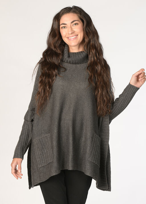 Stella Poncho Sweater, Grey, original