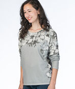 Floral Hotfix Sweater, Grey, original image number 2