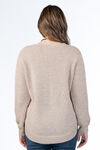 Cable-Knit Shirt-Tail Sweater , Pink, original image number 1