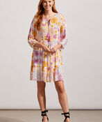¾ Sleeve Jacquard Midi Dress, Pink, original image number 0