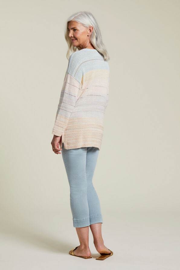 Pastel Notch Sweater, Multi, original image number 1