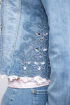 Lace & Jewel Embellished Denim Jacket, Denim, original image number 4