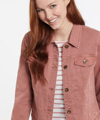 Peach Pink Denim Jacket, Rust, original image number 0
