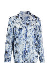 Floral Chiffon Blouse with Hidden Button Front, Navy, original image number 0