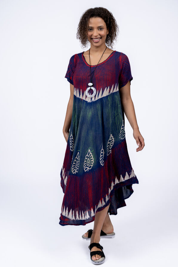 Bright TieDye Hippie Dress, , original image number 2